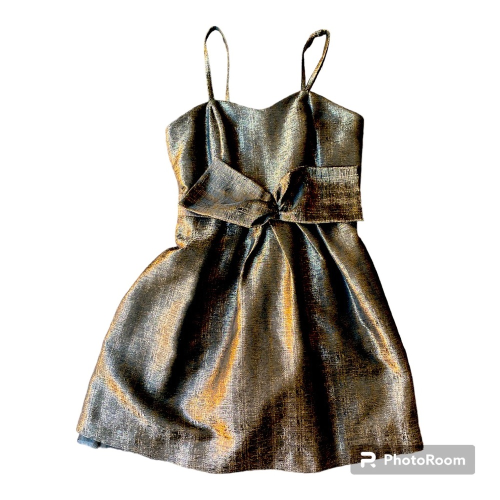 👗 New! Next Party Shimmer Dress - dark gold - size 2-4
